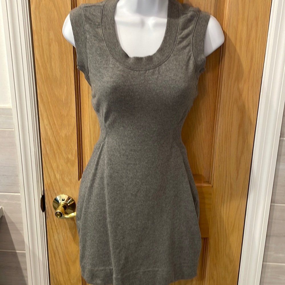 Kardashian for BeBe Gray Cutout Sweatshirt Mini Dress